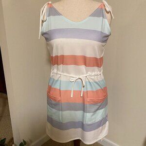 Belinda Pastel Striped Summer Dress Size Medium